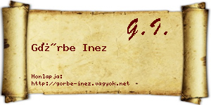 Görbe Inez névjegykártya
